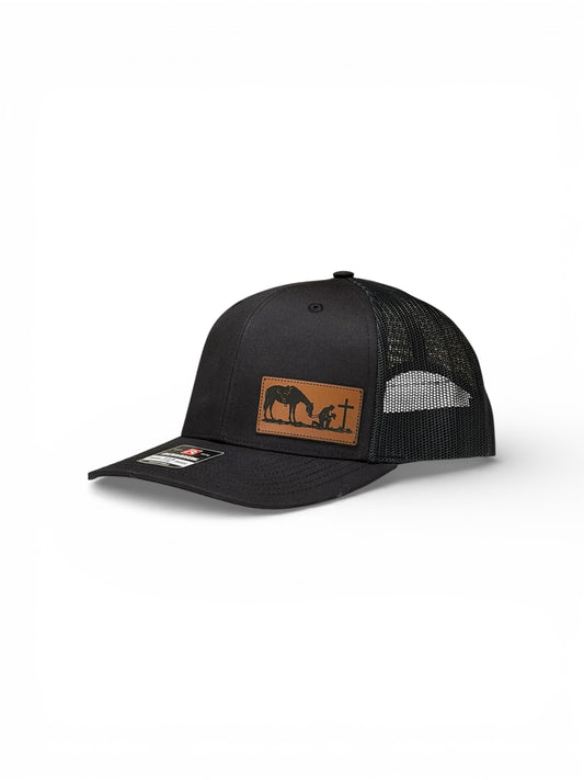 Richardson 112 Trucker Hat – Praying Cowboy Leather Patch qorgeous