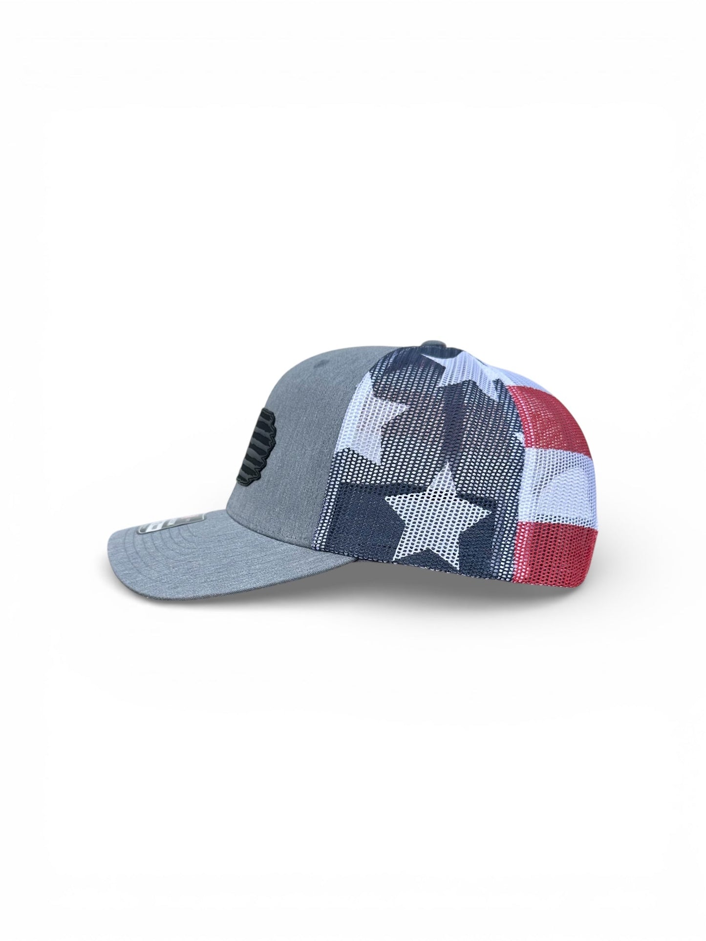 Richardson 112 hat with black leather American flag design, high quality caps American style
