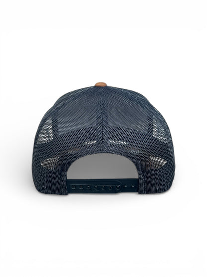 High quality snapback hat with bison leather patch, American style cap with premium leather detail