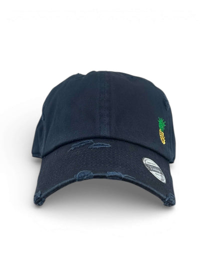 Vintage distressed dad hat with embroidered pineapple, high quality dad hat caps American style