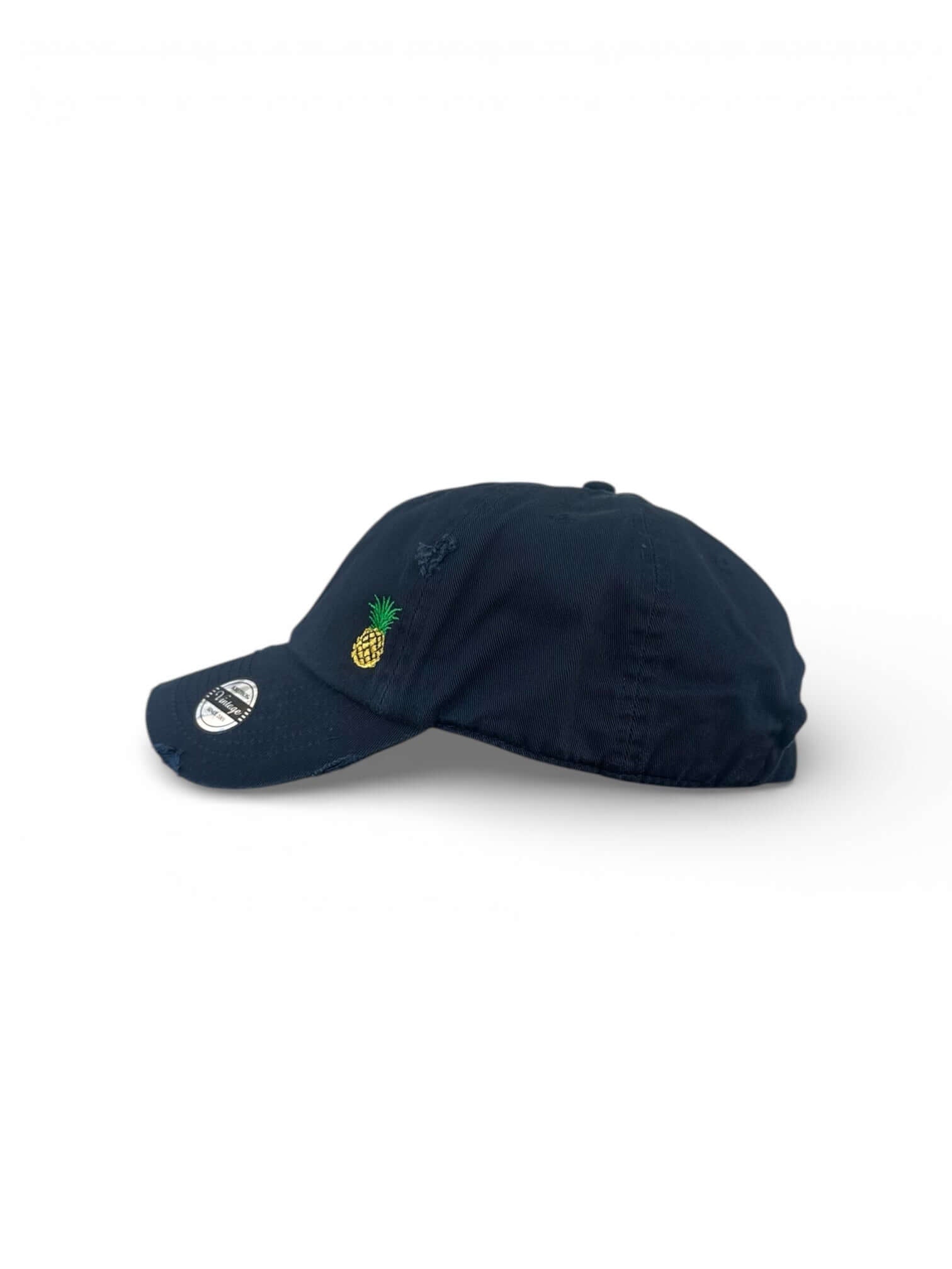Vintage distressed dad hat with embroidered pineapple, high quality dad hat caps American style
