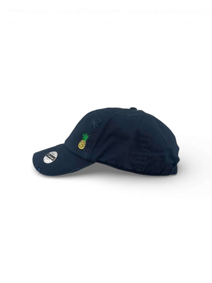 Vintage distressed dad hat with embroidered pineapple, high quality dad hat caps American style