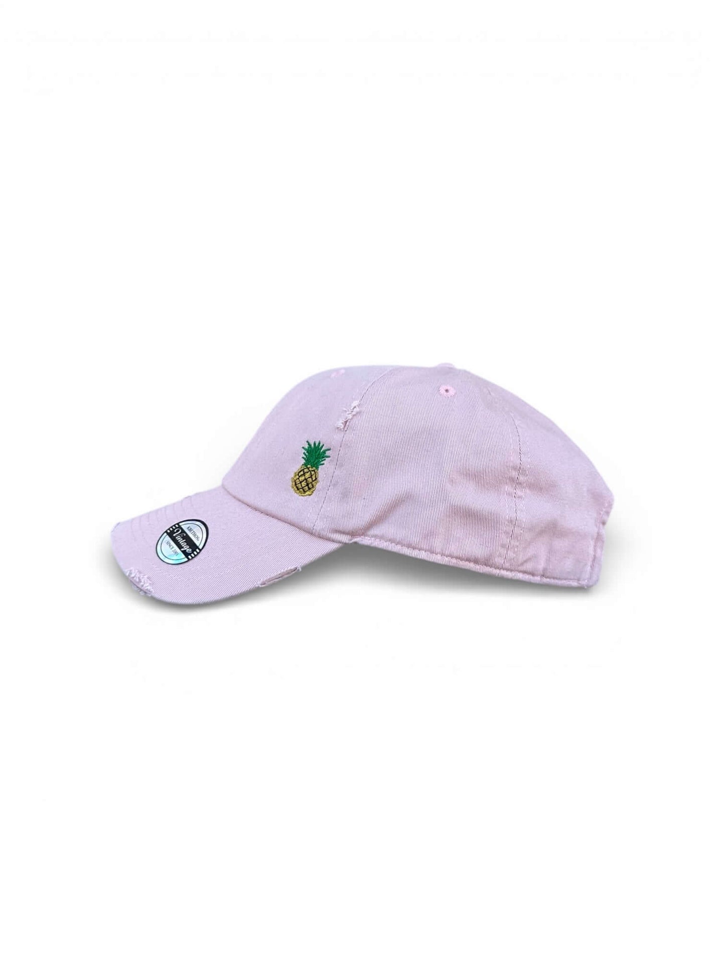 Vintage distressed dad hat with embroidered pineapple, high quality dad hat caps American style