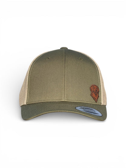 Retro Trucker Cap with Golden Retriever Design qorgeous