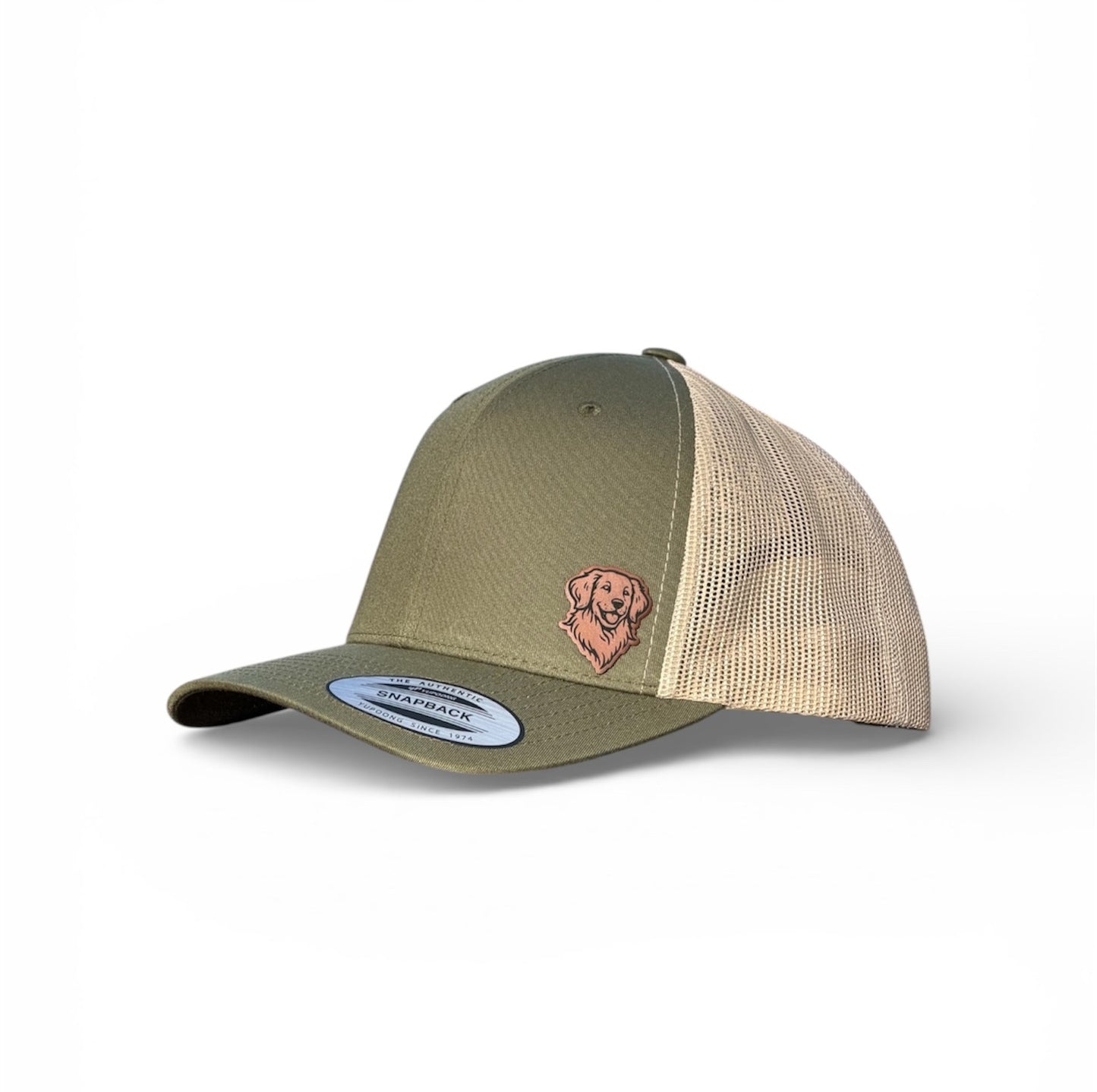 Retro Trucker Cap - Golden Retriever Patch qorgeous