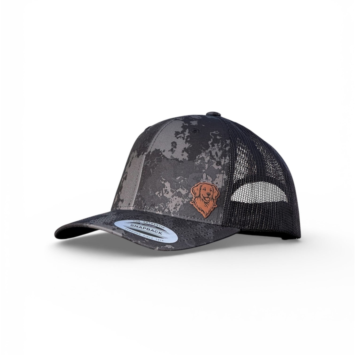 Retro Trucker Cap - Golden Retriever Patch qorgeous