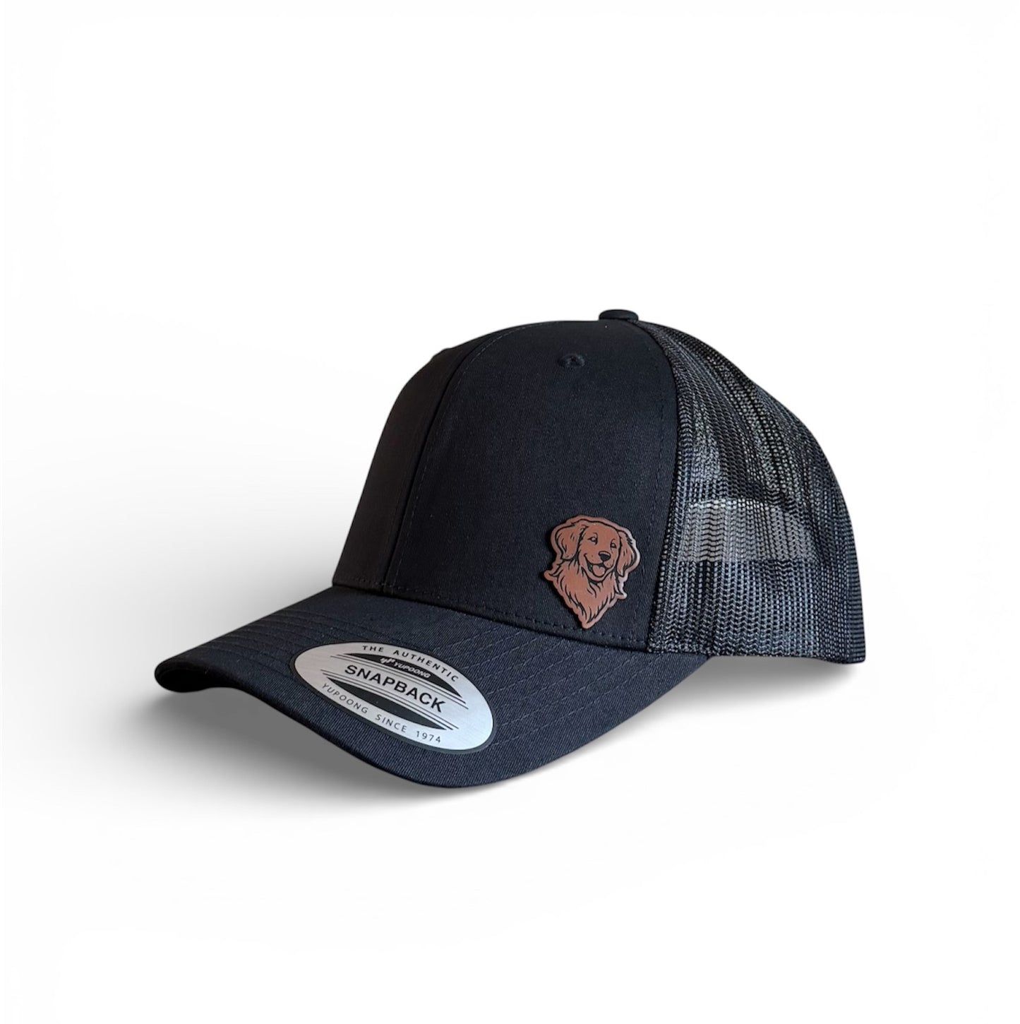 Retro Trucker Cap - Golden Retriever Patch qorgeous