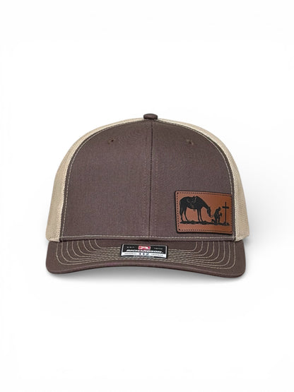 Richardson 112 Trucker Hat – Praying Cowboy Leather Patch qorgeous