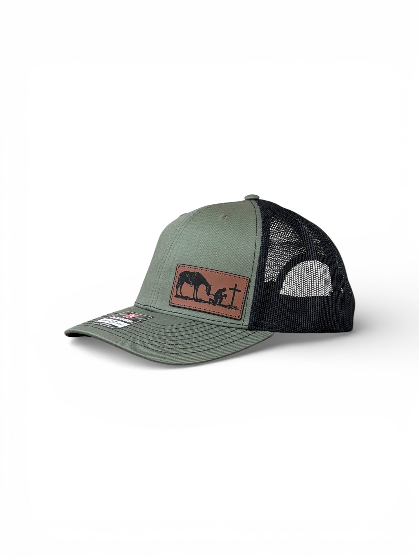 Richardson 112 Trucker Hat – Praying Cowboy Leather Patch qorgeous