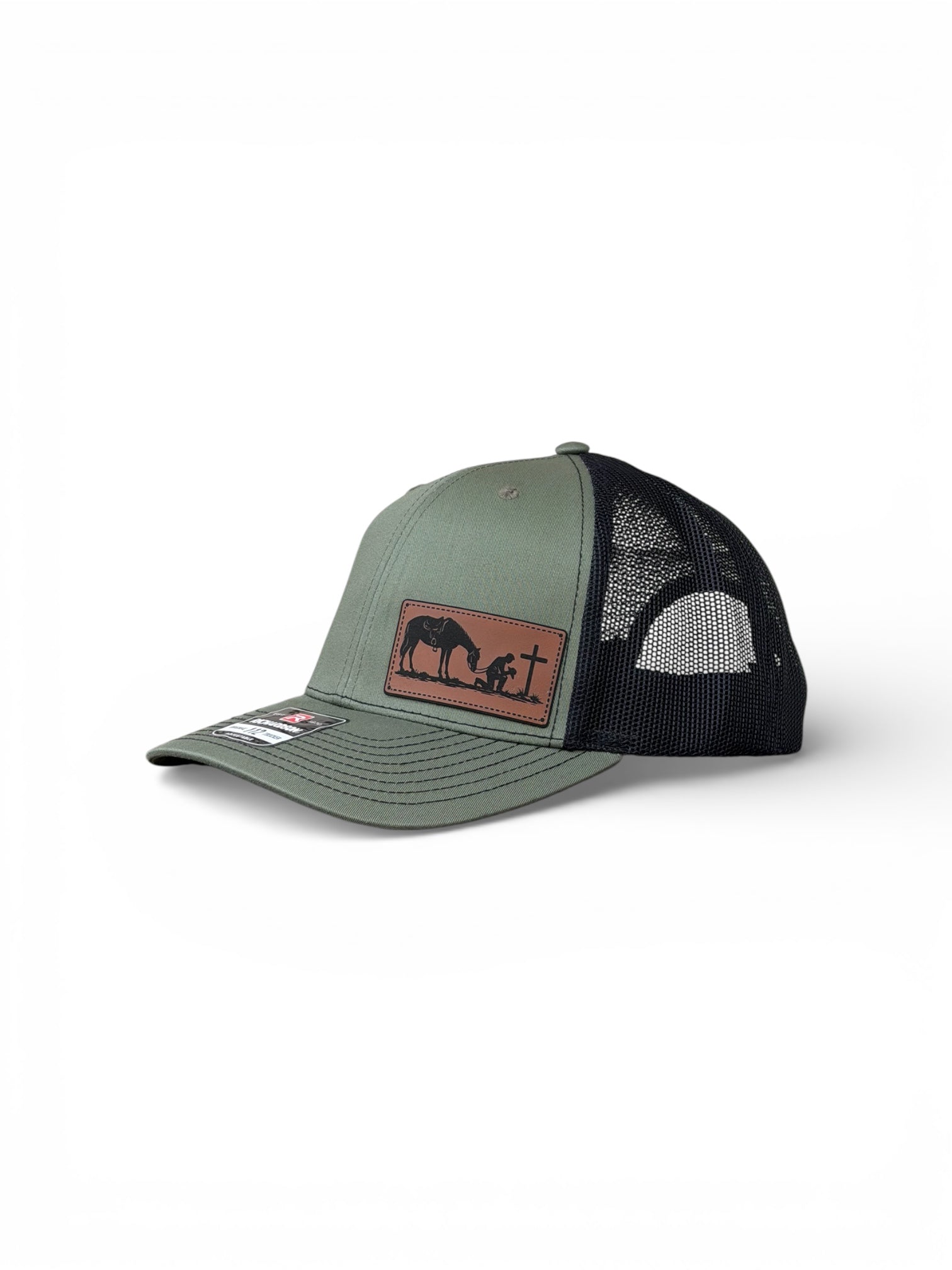 Richardson 112 Trucker Hat – Praying Cowboy Leather Patch qorgeous