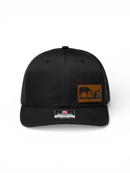 Richardson 112 Trucker Hat – Praying Cowboy Leather Patch qorgeous